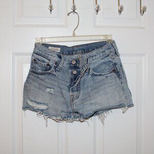 Levi's W24 501 Denim Distressed Shorts - Very Good Condition